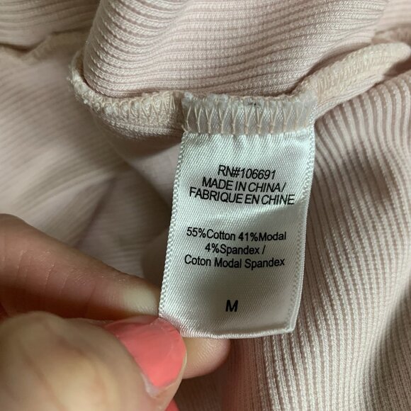 Young Fabulous And Broke Blush Ribbed Tank Dress M Bodycon Minimalist Streetwear - Picture 4 of 4